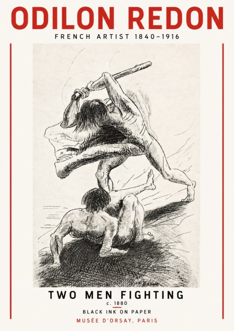 Odilon Redon Two Men Fighting No5 - Poster