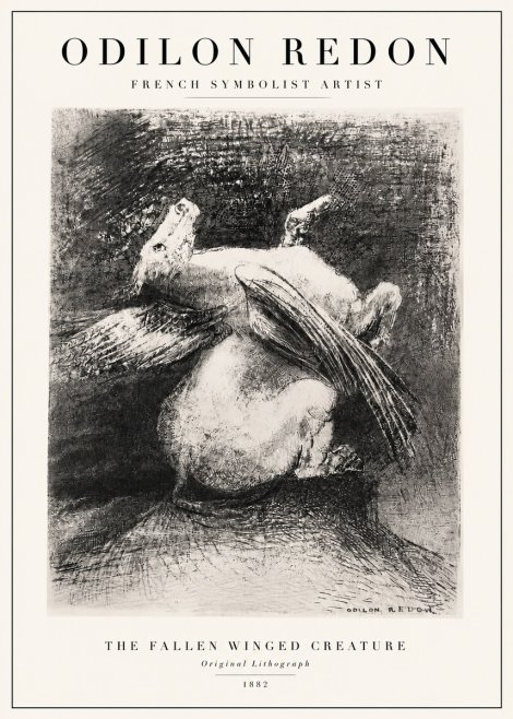 Odilon Redon The Fallen Winged Creature No3 - Poster