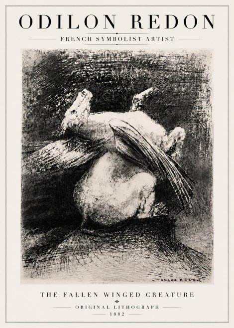 Odilon Redon The Fallen Winged Creature No6 - Poster