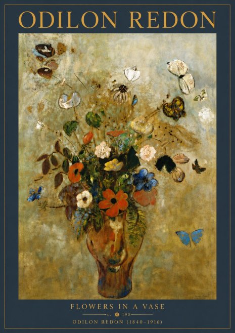 Odilon Redon Flowers in a Vase I No6 - Poster