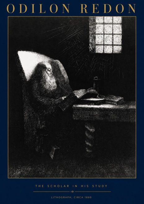 Odilon Redon The Scholar in His Study No2 - Poster
