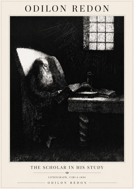 Odilon Redon The Scholar in His Study No6 - Poster