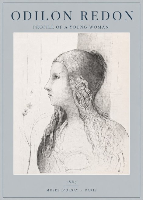Odilon Redon Profile of a Young Woman No2 - Poster