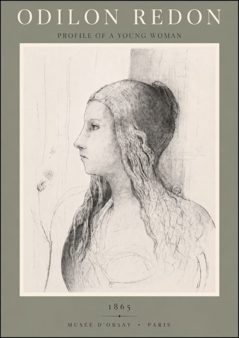 Odilon Redon Profile of a Young Woman No5 - Poster