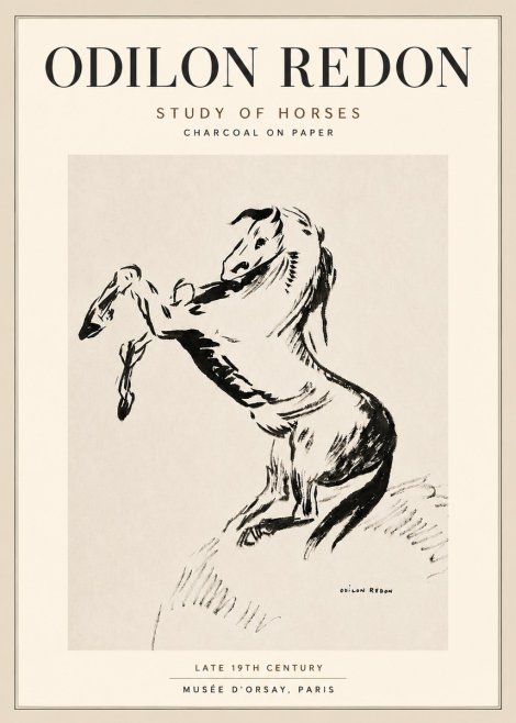 Odilon Redon Study of Horses No5 - Poster