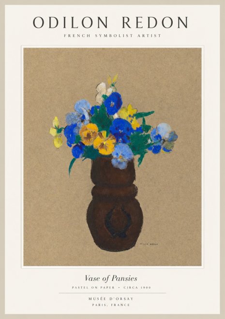 Odilon Redon Vase of Pansies No1 - Poster