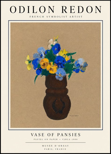 Odilon Redon Vase of Pansies No3 - Poster