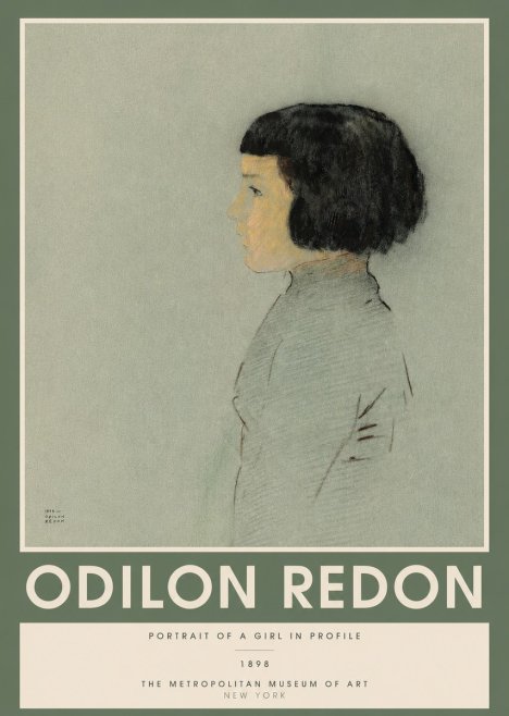 Odilon Redon Portrait of a Girl in Profile No2 - Poster