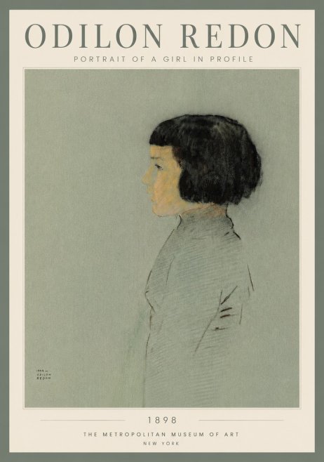 Odilon Redon Portrait of a Girl in Profile No4 - Poster