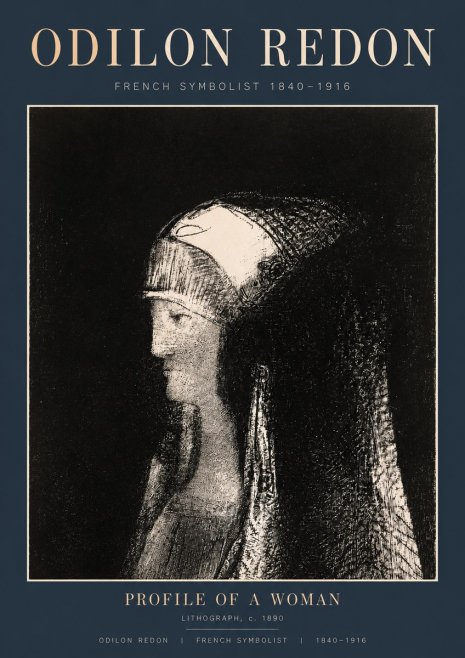 Odilon Redon Profile of a Woman No2 - Poster
