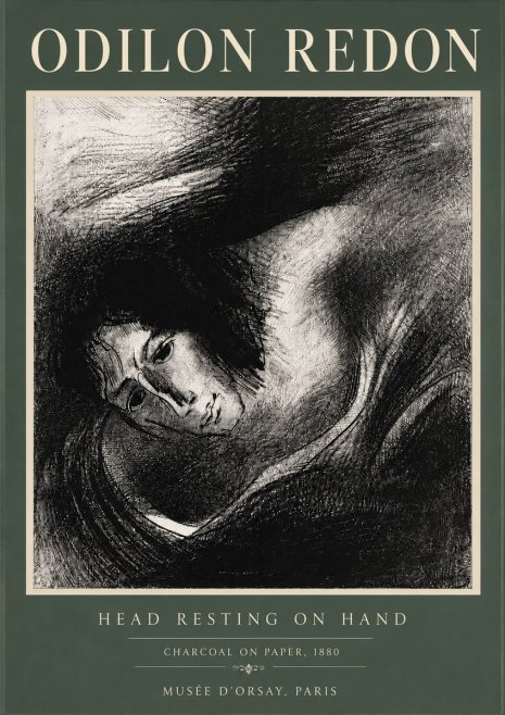 Odilon Redon Head Resting on Hand No6 - Poster