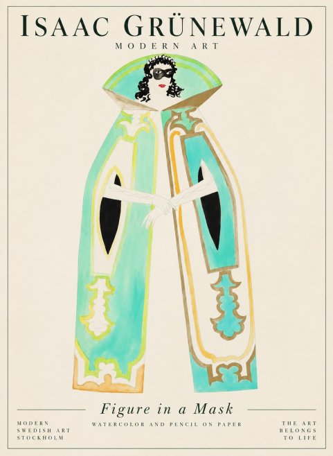 Isaac Grünewald Figure in a Mask No1 - Poster