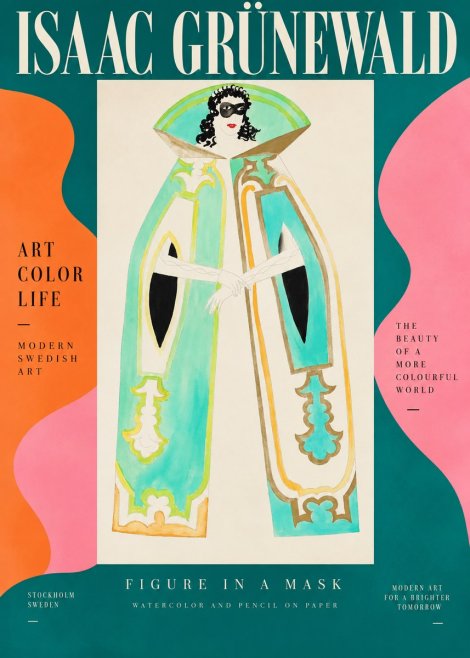 Isaac Grünewald Figure in a Mask No2 - Poster