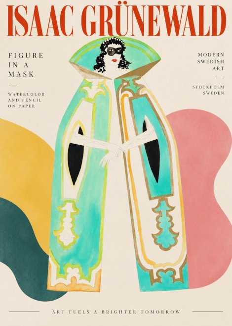 Isaac Grünewald Figure in a Mask No3 - Poster