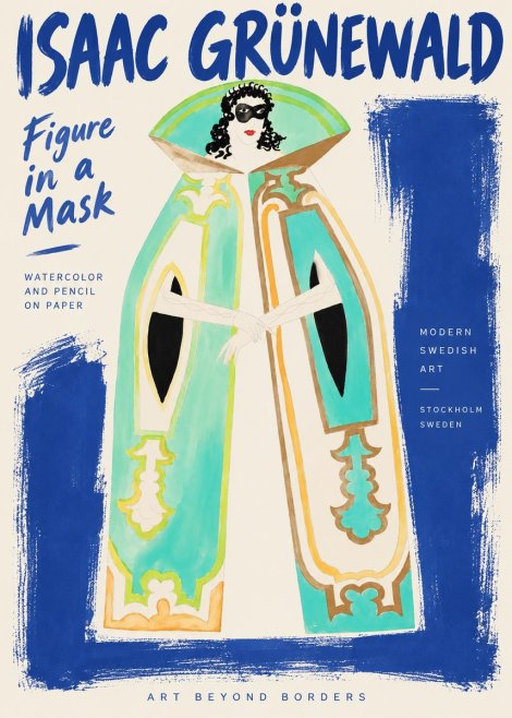 Isaac Grünewald Figure in a Mask No4 - Poster