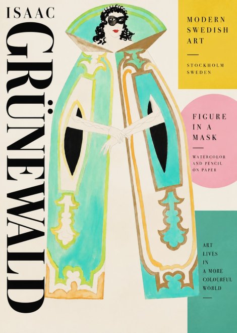 Isaac Grünewald Figure in a Mask No5 - Poster