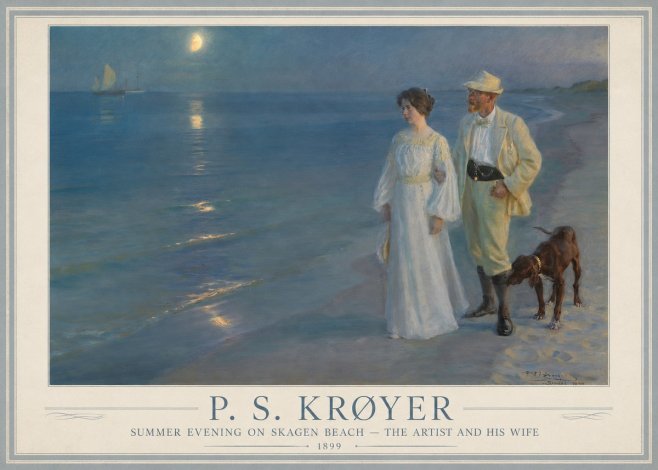 P.S. Krøyer Summer Evening on Skagen Beach — the Artist and His Wife No1 - Poster