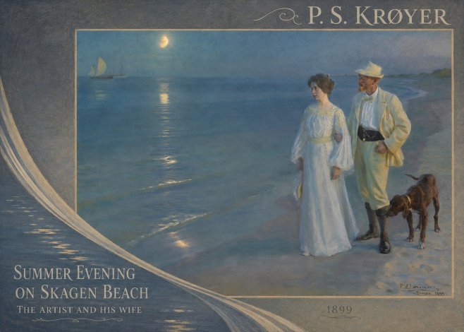 P.S. Krøyer Summer Evening on Skagen Beach — the Artist and His Wife No4 - Poster