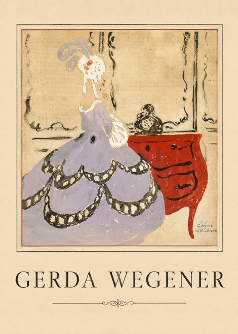 Gerda Wegener Lady in a Mauve Dress No5 - Poster