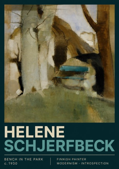 Helene Schjerfbeck Bench in the Park No3 - Poster