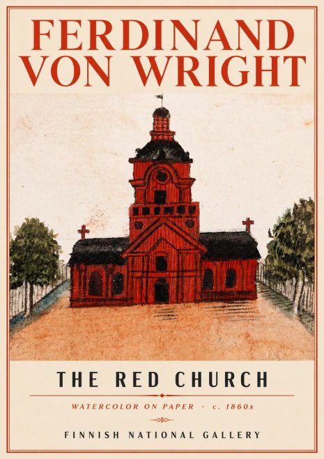 Ferdinand von Wright The Red Church No4 - Poster