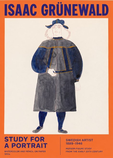 Isaac Grünewald Study for a Portrait No2 - Poster