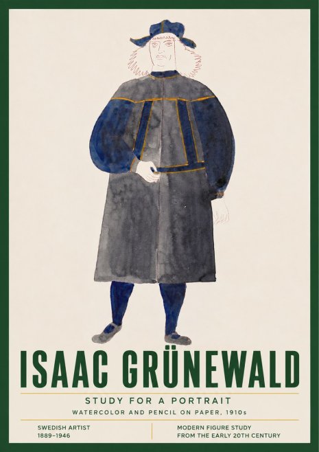 Isaac Grünewald Study for a Portrait No4 - Poster