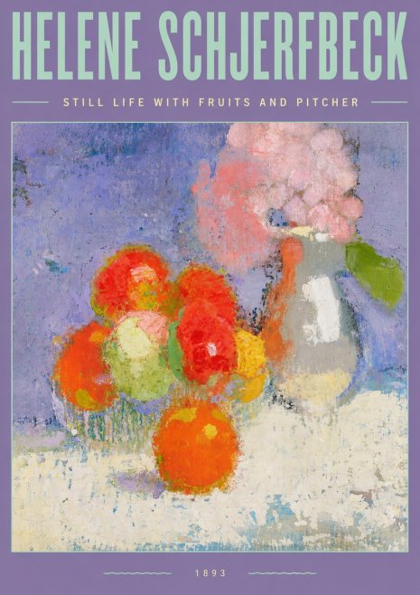 Helene Schjerfbeck Still Life with Fruits and Pitcher No3 - Poster