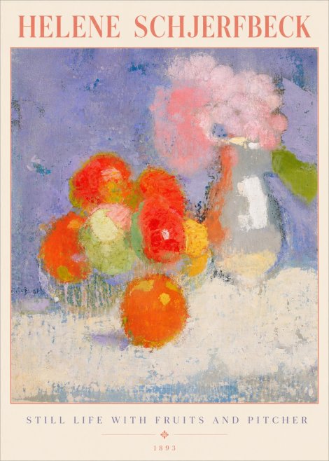 Helene Schjerfbeck Still Life with Fruits and Pitcher No5 - Poster