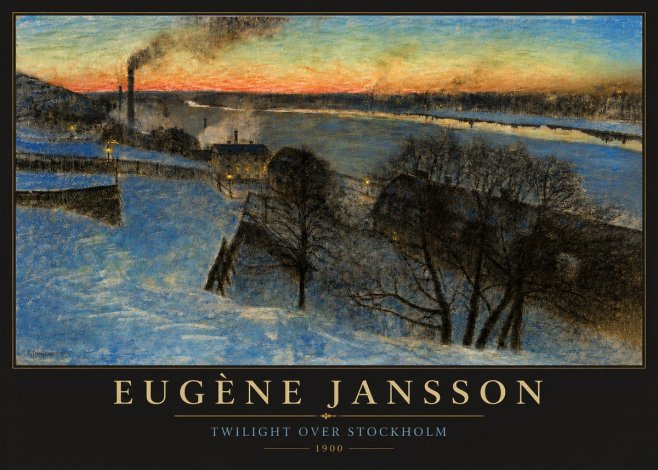 Eugène Jansson Twilight over Stockholm No3 - Poster