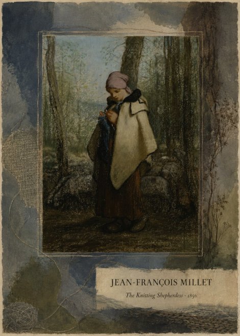 Jean-François Millet The Knitting Shepherdess · 1856 No4 - Poster