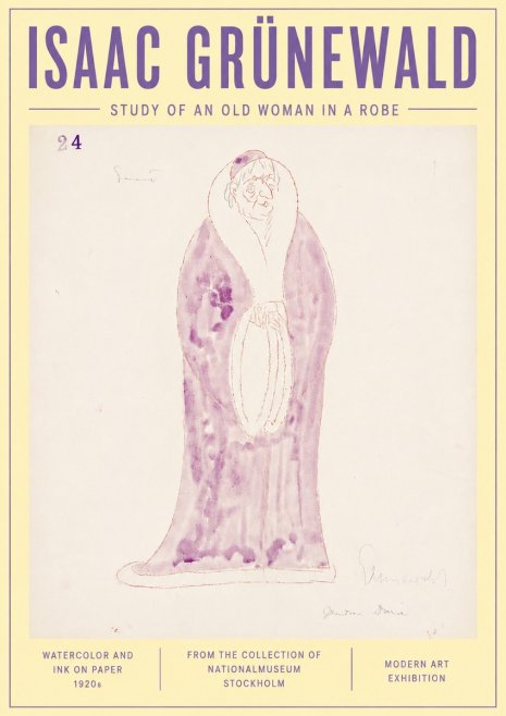 Isaac Grünewald Study of an Old Woman in a Robe No6 - Poster