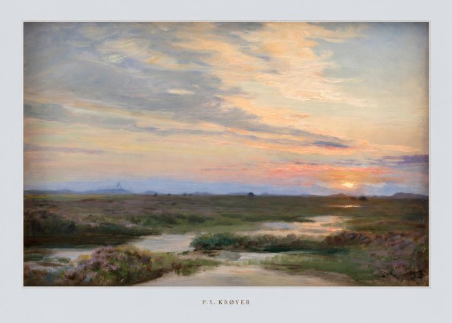 P.S. Krøyer Moorland with Sunset No5 - Poster