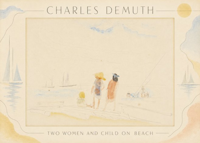 Charles Demuth Two Women and Child on Beach No3 - Poster