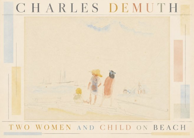 Charles Demuth Two Women and Child on Beach No5 - Poster