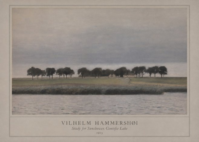 Vilhelm Hammershøi Study for Sunshower, Gentofte Lake No1 - Poster