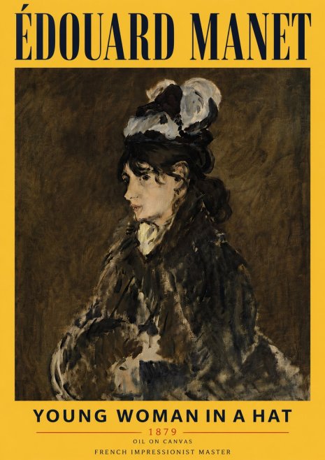 Édouard Manet Young Woman in a Hat I No6 - Poster