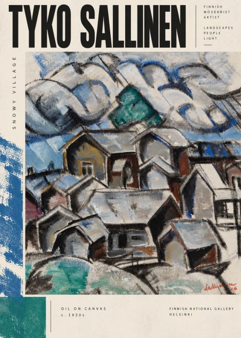 Tyko Sallinen Snowy Village No5 - Poster