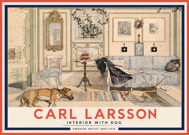 Carl Larsson Interior with Dog No3 - Poster