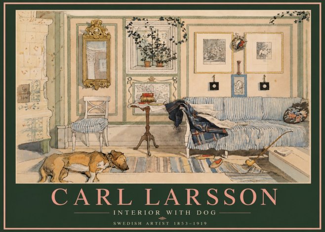 Carl Larsson Interior with Dog No4 - Poster