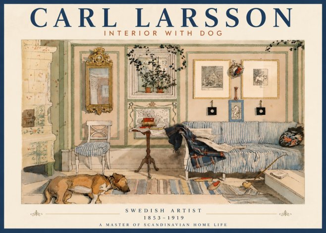 Carl Larsson Interior with Dog No6 - Poster