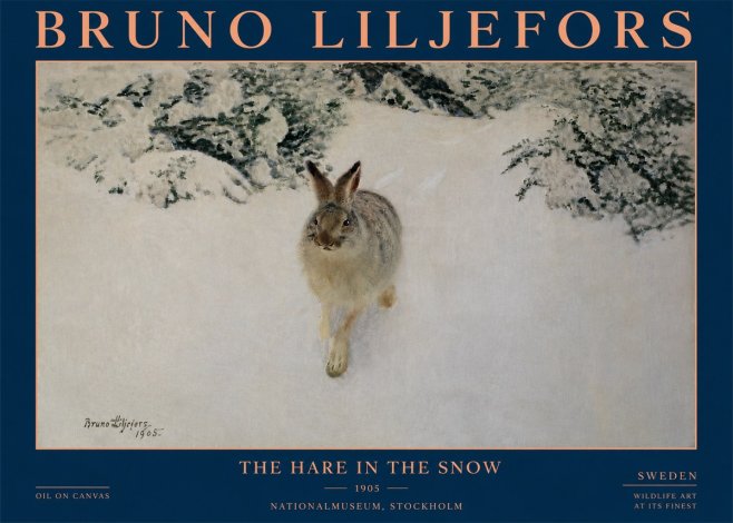 Bruno Liljefors The Hare in the Snow No4 - Poster