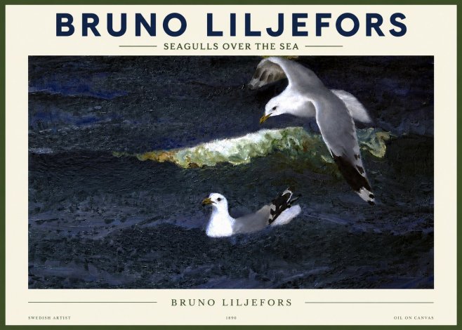 Bruno Liljefors Seagulls over the Sea No2 - Poster