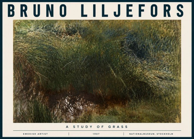Bruno Liljefors A Study of Grass No4 - Poster