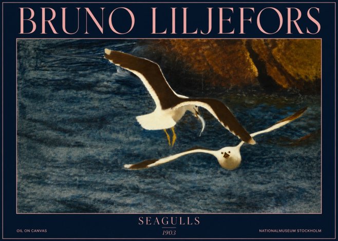 Bruno Liljefors Seagulls No3 - Poster