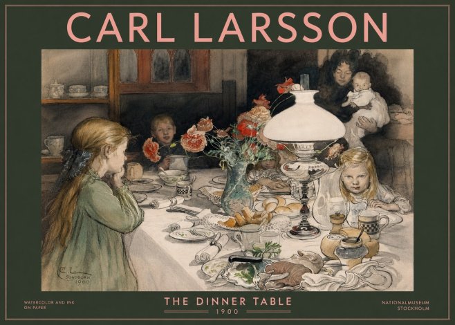 Carl Larsson The Dinner Table No3 - Poster