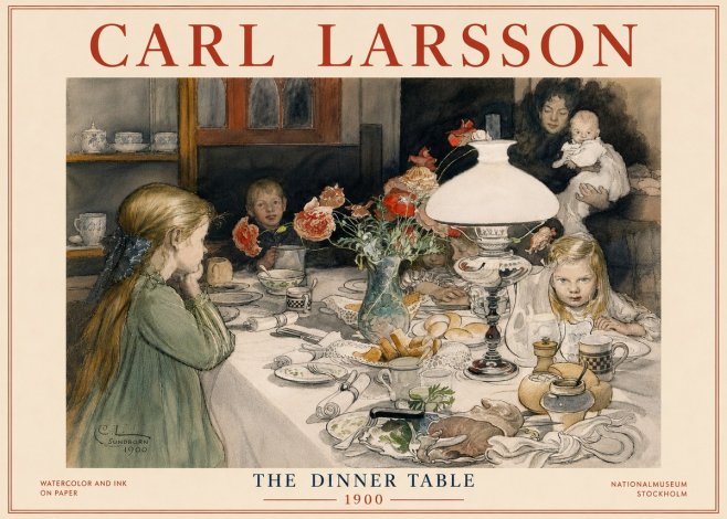 Carl Larsson The Dinner Table No6 - Poster