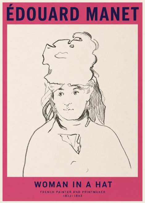 Édouard Manet Woman in a Hat No2 - Poster