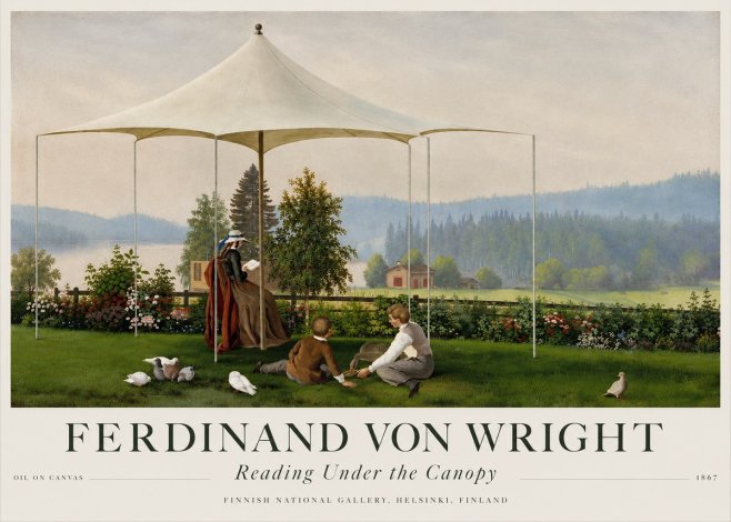 Ferdinand von Wright Reading Under the Canopy No4 - Poster