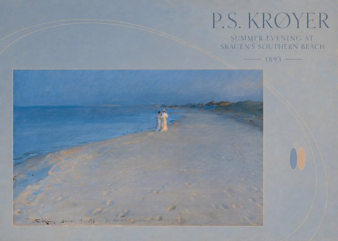 P.S. Krøyer Summer Evening at Skagen's Southern Beach No6 - Poster